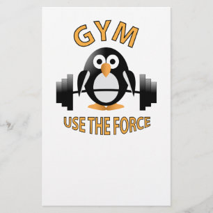 Penguin with a barbell flyer