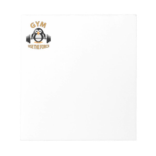 Penguin with a barbell notepad (Front)
