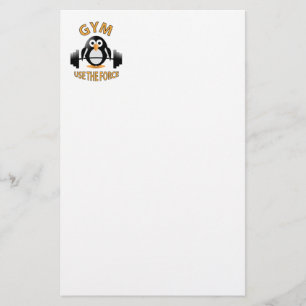 Penguin with a barbell stationery