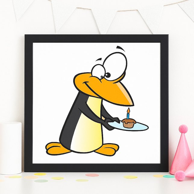 Penguin With A Cupcake Poster (Creator Uploaded)