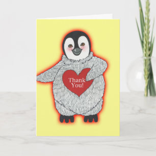 Penguin with a Heart Thank You Card
