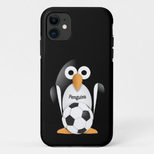 Penguin with a soccer ball iPhone 11 case