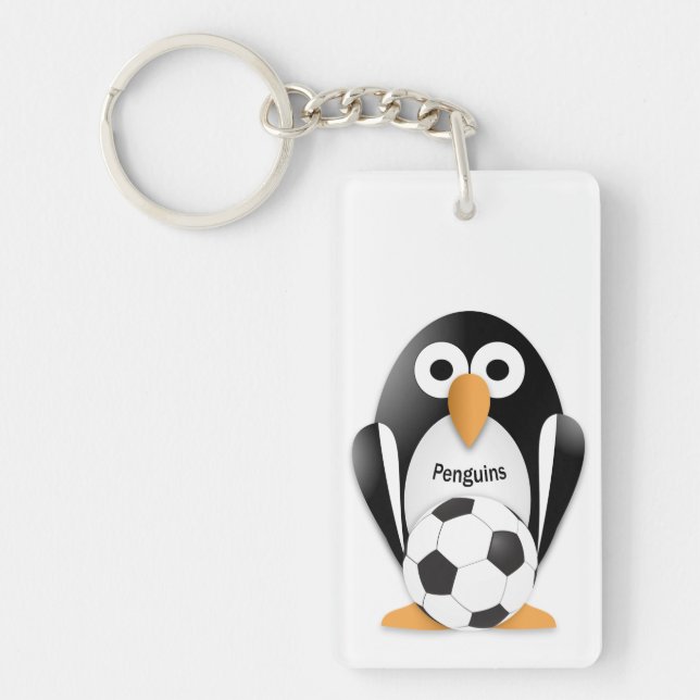 Penguin with a soccer ball key ring (Front)
