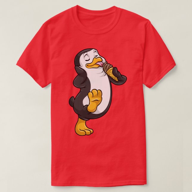 Penguin with an ice cream cone T-Shirt (Design Front)