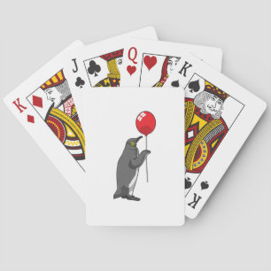 Penguin with Balloon Playing Cards