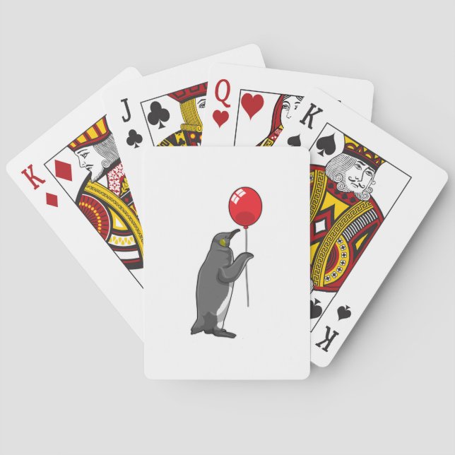 Penguin with Balloon Playing Cards (Back)