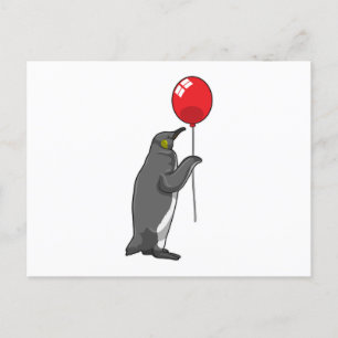 Penguin with Balloon Postcard