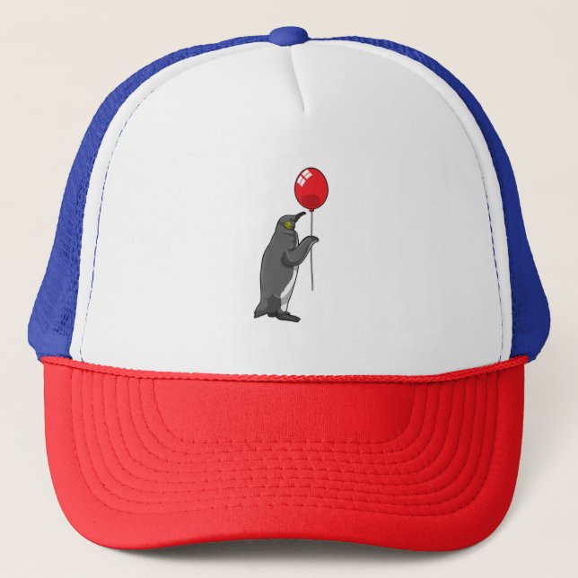 Penguin with Balloon Trucker Hat (Front)