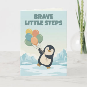 Penguin with Balloons Custom Kid's Encouragement Card
