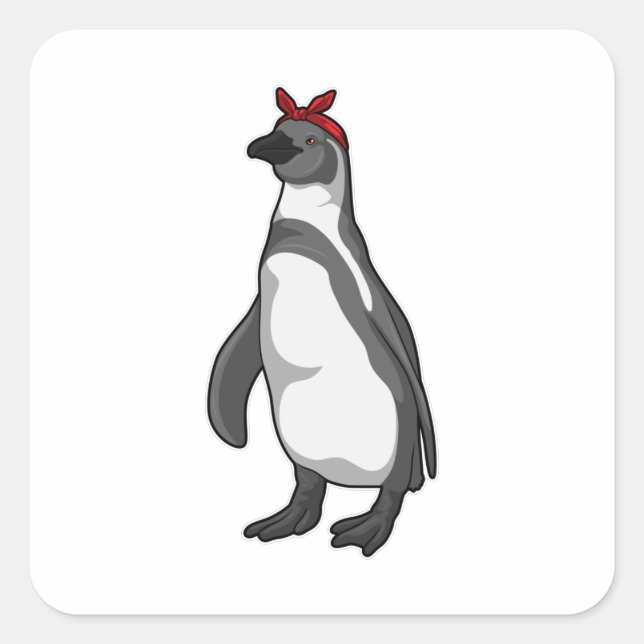 Penguin with Bandanna Square Sticker (Front)