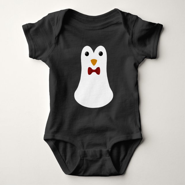 Penguin with Bow Tie Baby Bodysuit (Front)