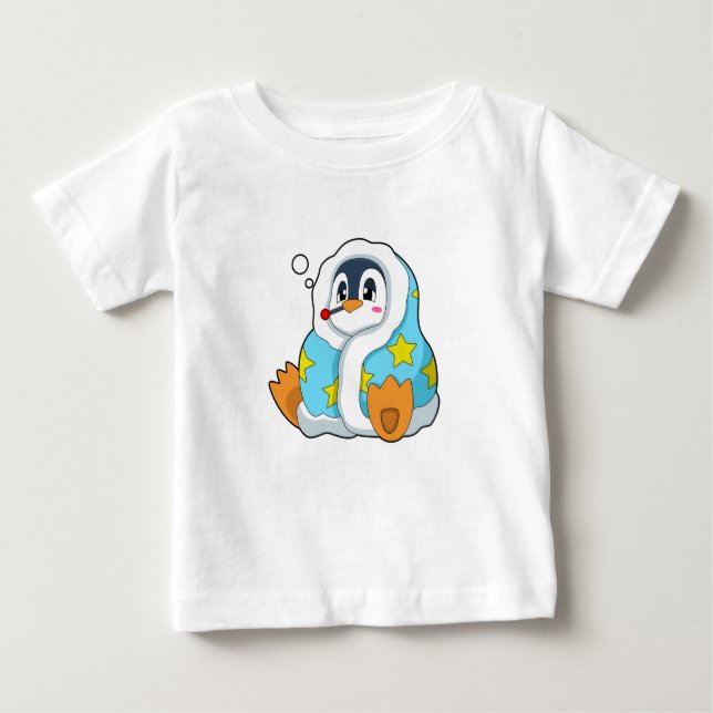 Penguin with Clinical thermometer Baby T-Shirt (Front)