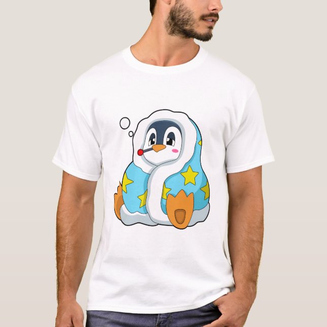 Penguin with Clinical thermometer T-Shirt (Front)