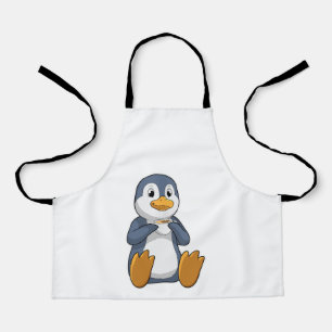 Penguin with Coffee Cup Apron