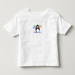 Penguin with Colourful Balloons Toddler T-Shirt