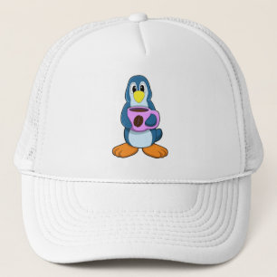 Penguin with Cup of Coffee Trucker Hat