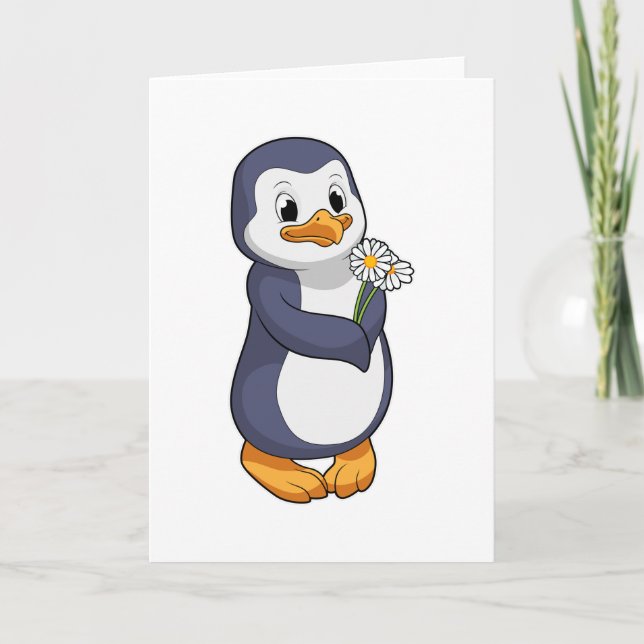 Penguin with Daisy Card (Front)