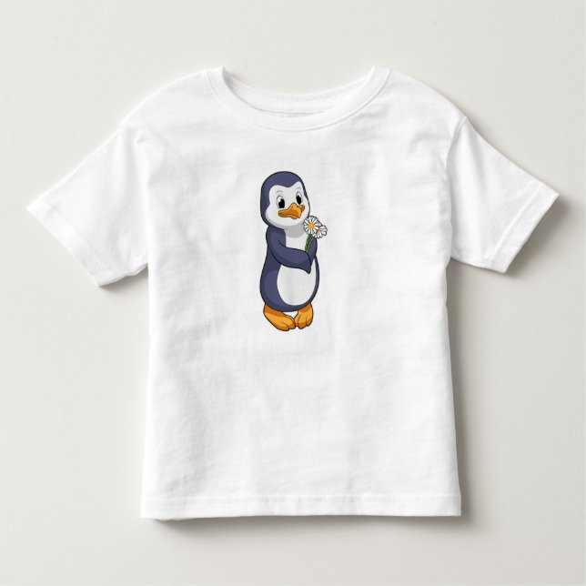 Penguin with Daisy Toddler T-Shirt (Front)