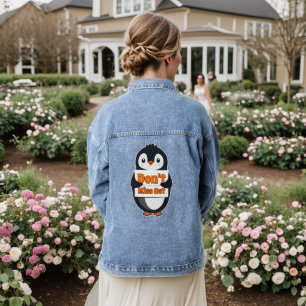 Penguin with Don't Miss Out Sign Denim Jacket