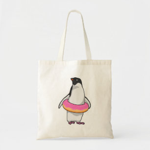 Penguin with Doughnut Tote Bag