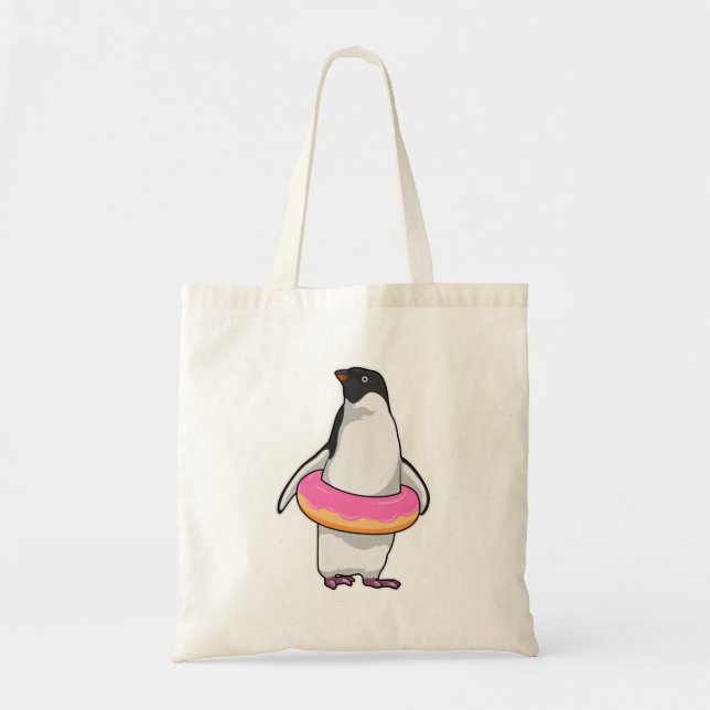 Penguin with Doughnut Tote Bag (Front)