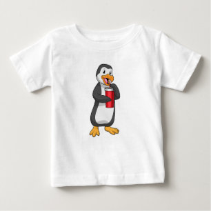 Penguin with Drinking cup with Straw Baby T-Shirt