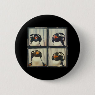 Penguin With Ear Defenders Autism Sensory Autistic 6 Cm Round Badge