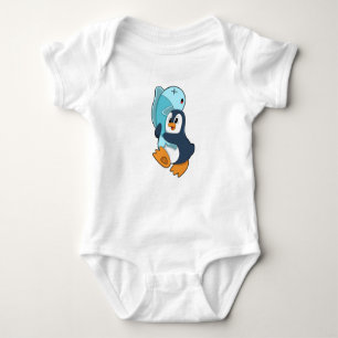 Penguin with Fish Baby Bodysuit