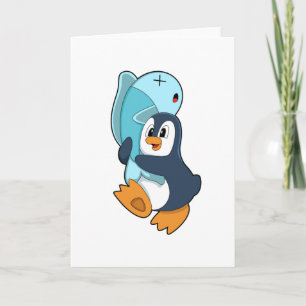 Penguin with Fish Card