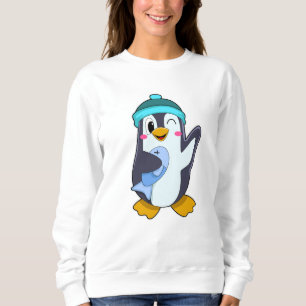 Penguin with Fish & Hat Sweatshirt