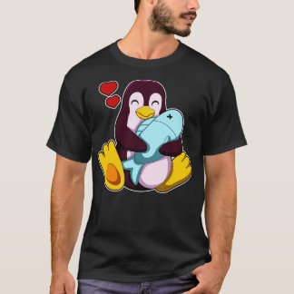 Penguin with Fish Hearts T-Shirt