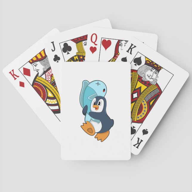 Penguin with Fish Playing Cards (Back)