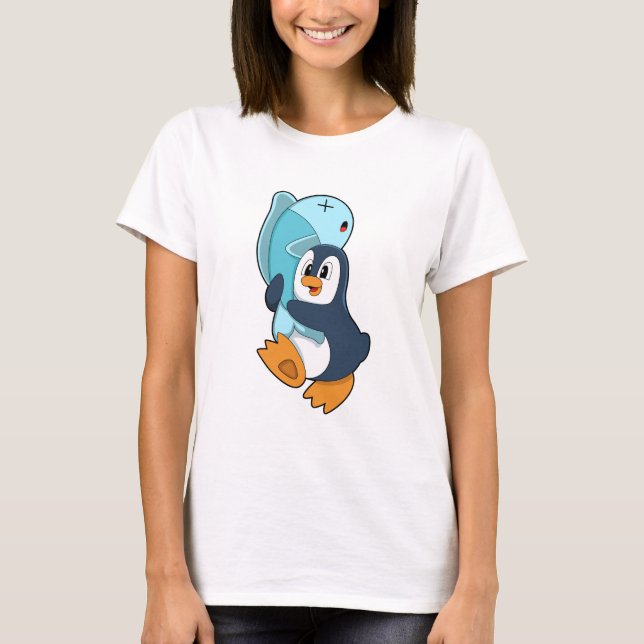 Penguin with Fish T-Shirt (Front)