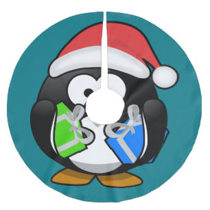 Penguin with Gifts Brushed Polyester Tree Skirt
