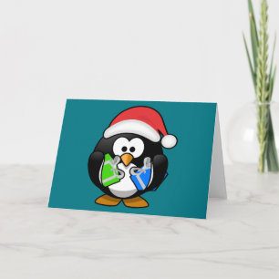 Penguin with Gifts Holiday Card