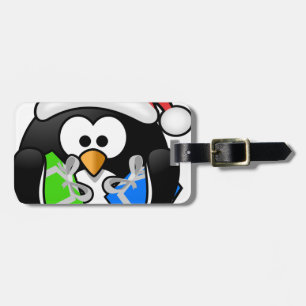 Penguin with Gifts Luggage Tag