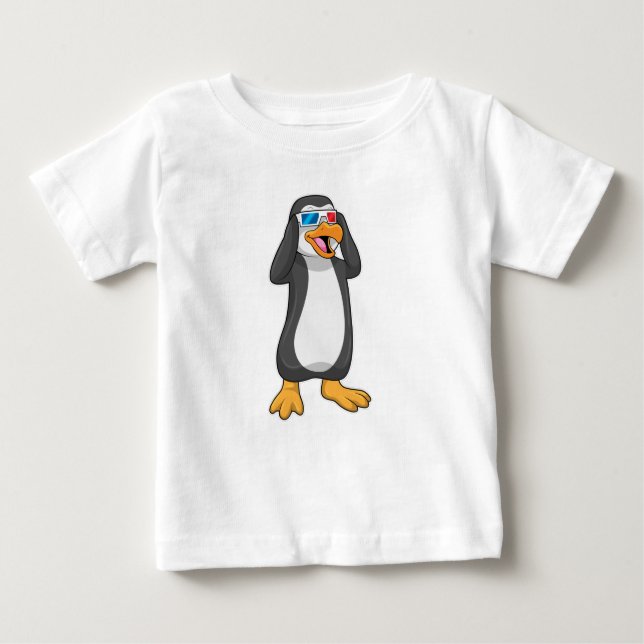 Penguin with Glasses Baby T-Shirt (Front)