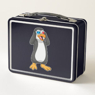 Penguin with Glasses Metal Lunch Box