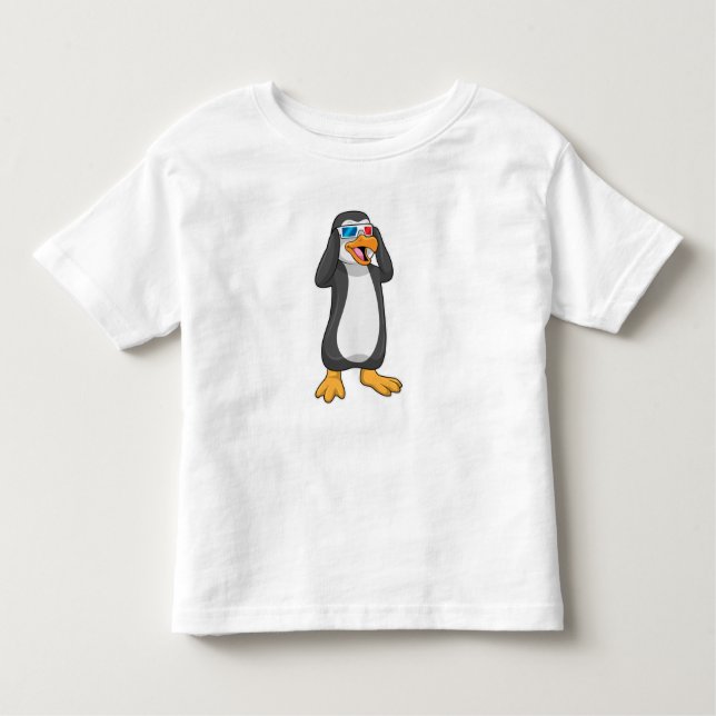 Penguin with Glasses Toddler T-Shirt (Front)