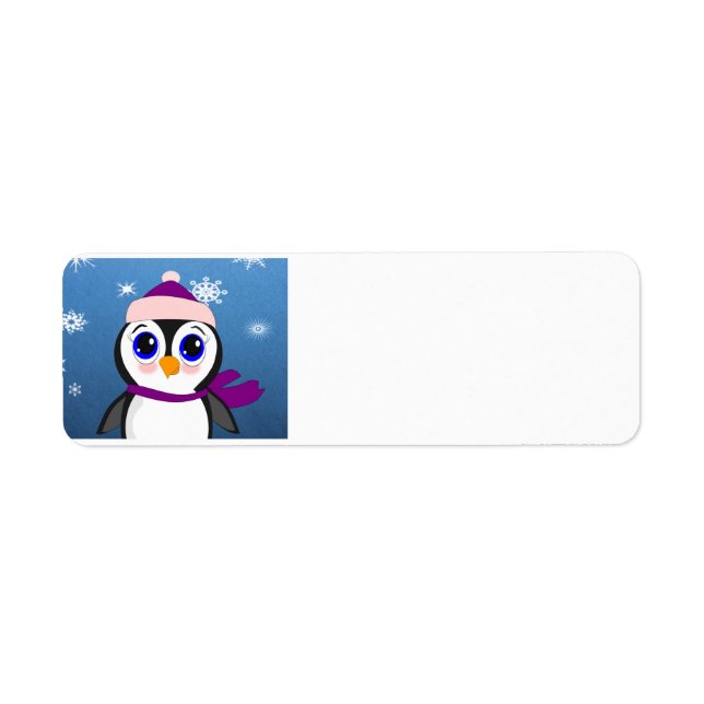 Penguin with Hat Return Address Label (Front)
