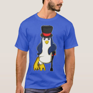 Penguin with Hat Walking stick T-Shirt