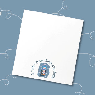 Penguin with Hot Cocoa Cup Winter Notepad