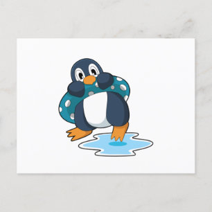 Penguin with Lifebuoy Postcard