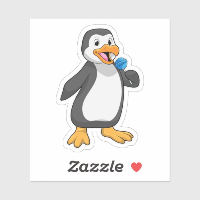 Penguin with Lollipop Sweets (Sheet)