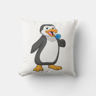 Penguin with Lollipop Sweets Cushion