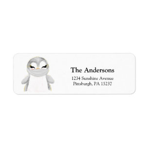 Penguin with Mask Return Address Label