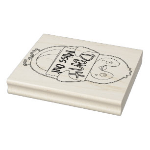 Penguin with Motivational Sign - Don't Miss Out Rubber Stamp