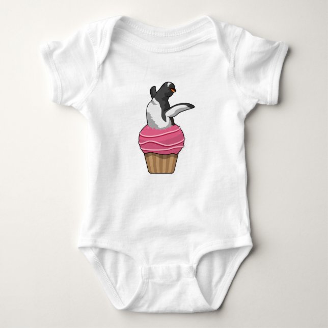 Penguin with Muffin Baby Bodysuit (Front)