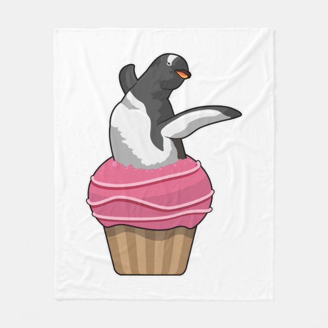 Penguin with Muffin Fleece Blanket (Front)
