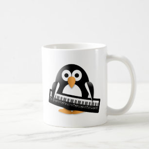 Penguin with piano coffee mug